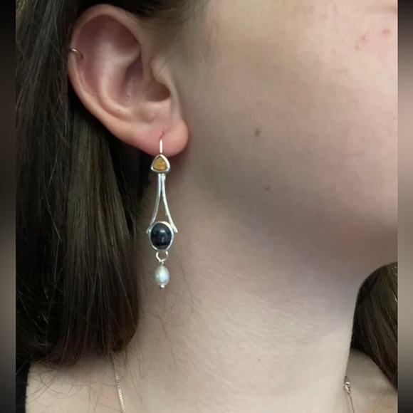 Faux Pearl Drop Earrings - Picture 9 of 12